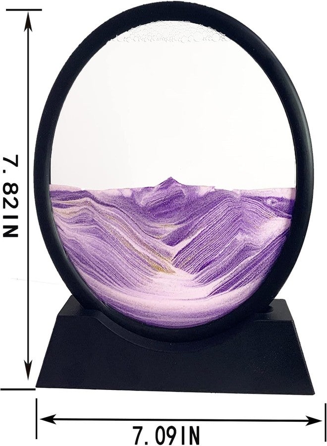 SRUSTEPY Flowing Sand Painting - Dynamic 3D Deep Sea Display in Motion, Moving Frame for Relaxing Desktop Home Office Work Decor (Purple) - Image 4